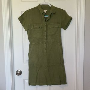J.CREW army green utility dress